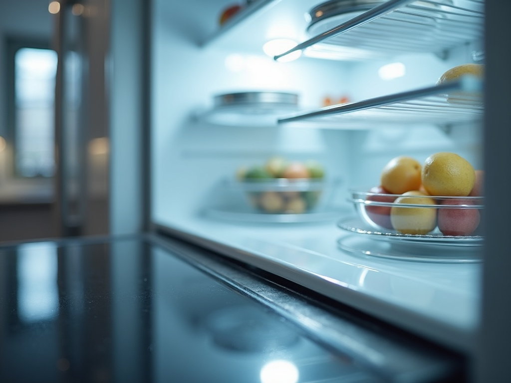Spotless, hygienically cleaned refrigerator interior after appliance cleaning service